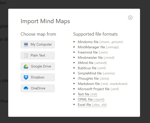 mindomo differences between maps