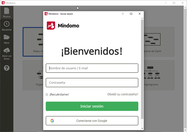 Crear Cuenta en Mindomo