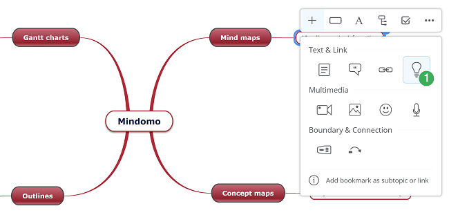 with mindomo two topics share a subtopic