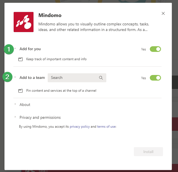 Microsoft Teams Mindomo Help